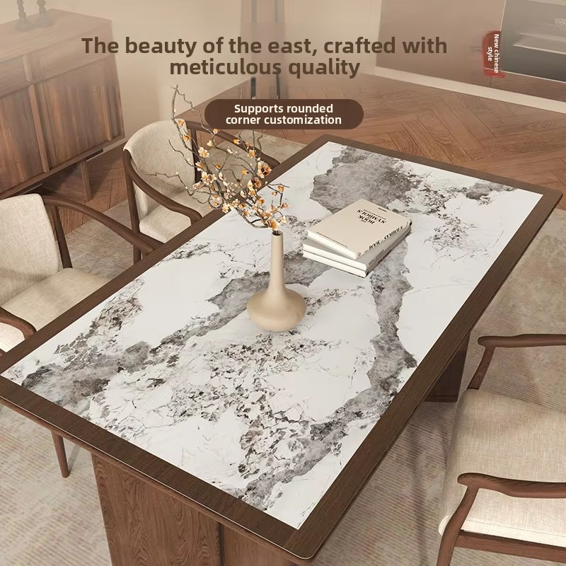 Home Textiles Premium - مفرش طاولة بنمط رخامي ممتاز مقاوم