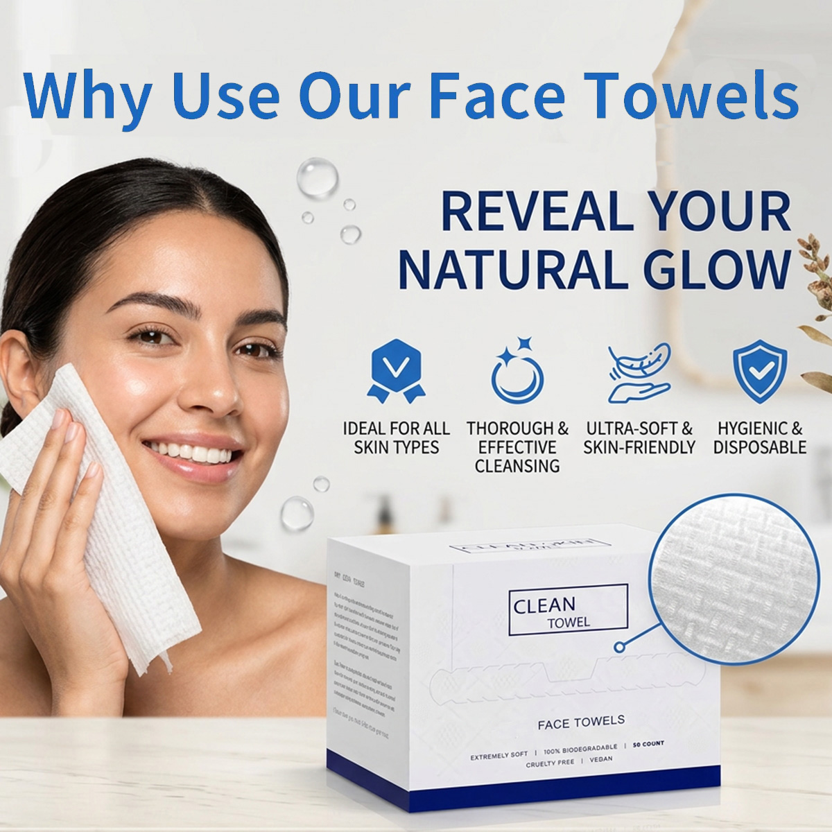 Home Textiles Face Towel - 50 قطعة/صندوق مناديل وجه للاستخدام مرة