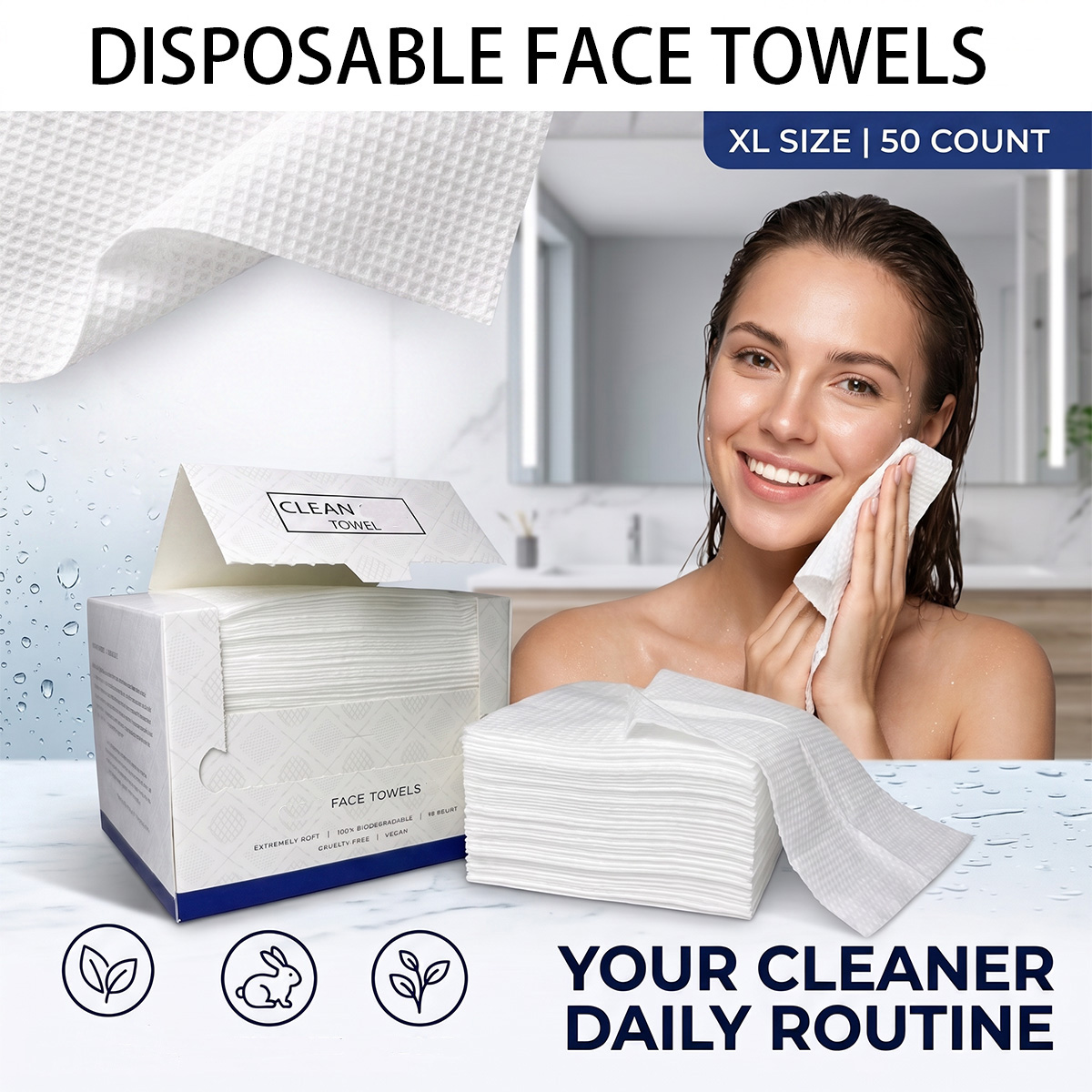 50 قطعة/صندوق مناديل وجه للاست - مراجعة Home Textiles Face Towel وسعره