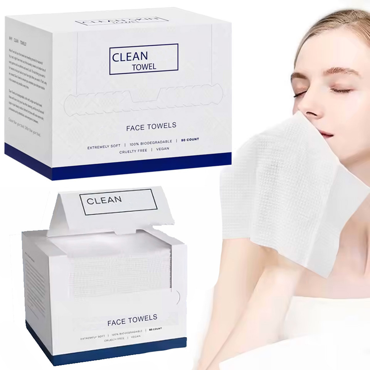 50 قطعة/صندوق مناديل وجه للاست - مراجعة Home Textiles Face Towel وسعره